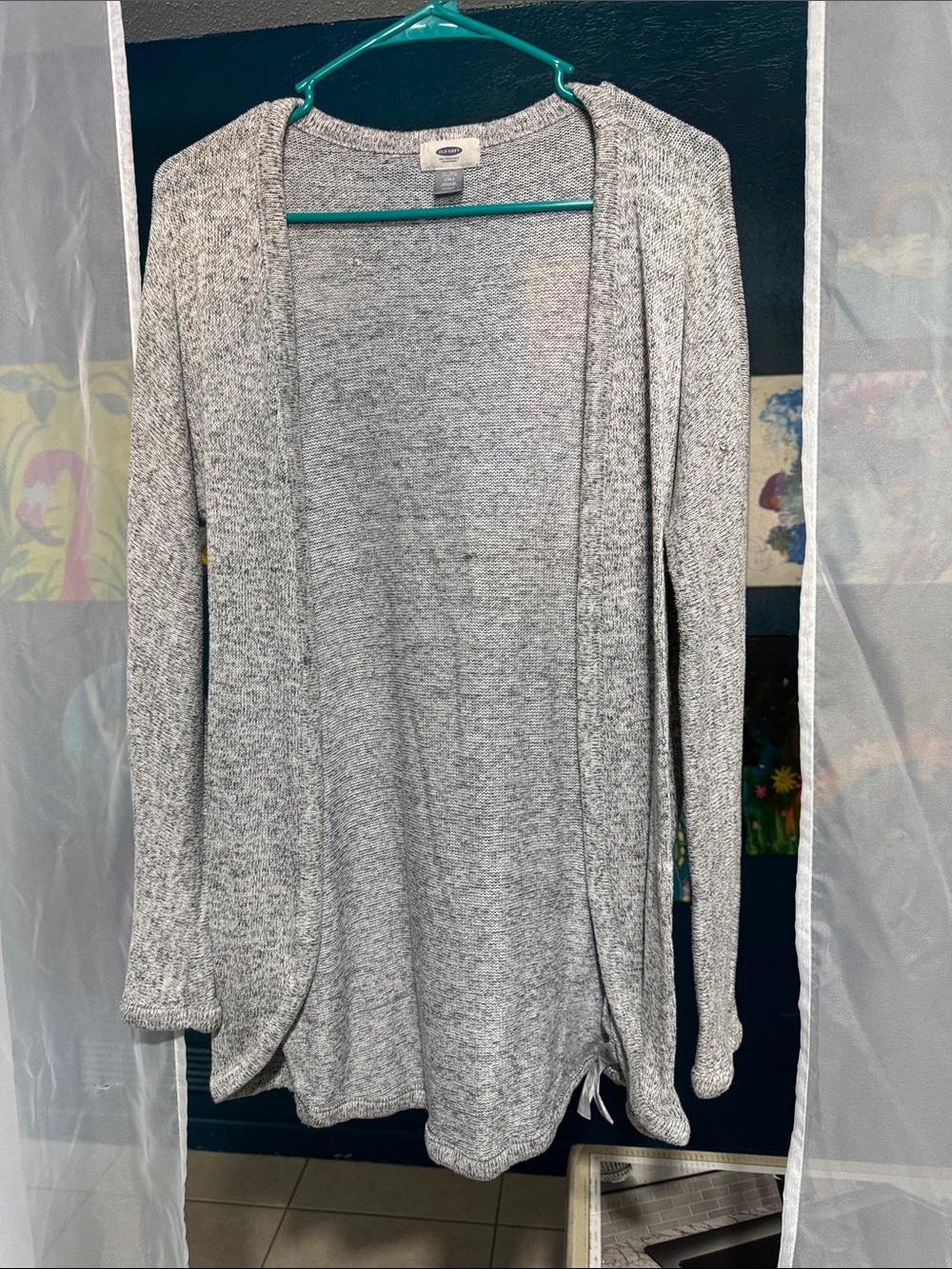 Light Gray Open-Front Women’s Cardigan Sweater